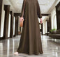 Brown Abaya Dress with Front Zipper(Multi Colors)