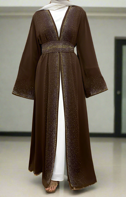 Dubai Style Nida Fabric Shimmer Abaya with Pockets(Multi Colors)