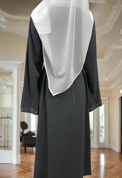 New Dubai Style Nida Fabric Shimmer Abaya with Pockets(Multi Colors)