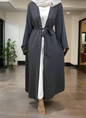 New Dubai Style Nida Fabric Shimmer Abaya with Pockets(Multi Colors)