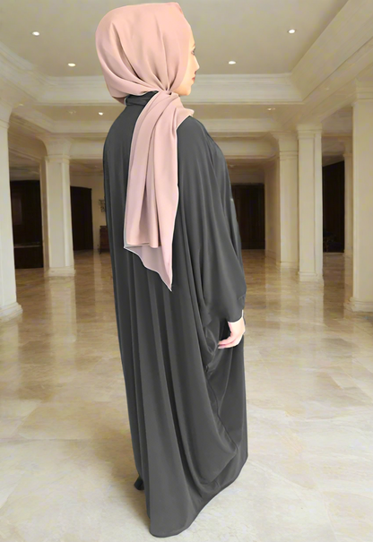 Button Down Butterfly Abaya Dress (Multi Colors)