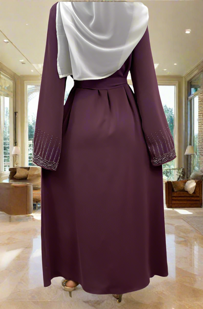 New Dubai Style Nida Fabric Shimmer Abaya with Pockets(Multi Colors)
