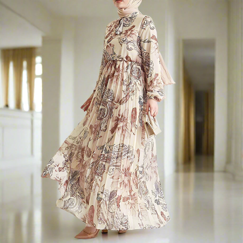 Chiffon Floral Pleated Dress