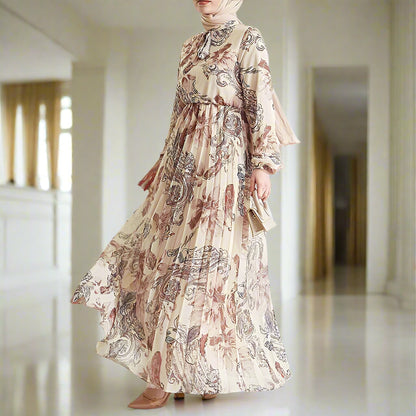 Chiffon Floral Pleated Dress