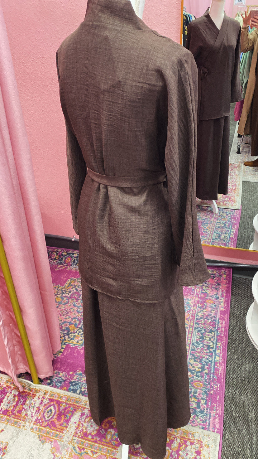 Belted Side Tie Style Skirt Set