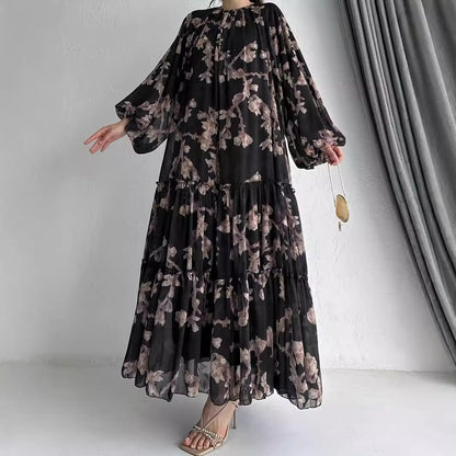 Floral Layered Chiffon Dress