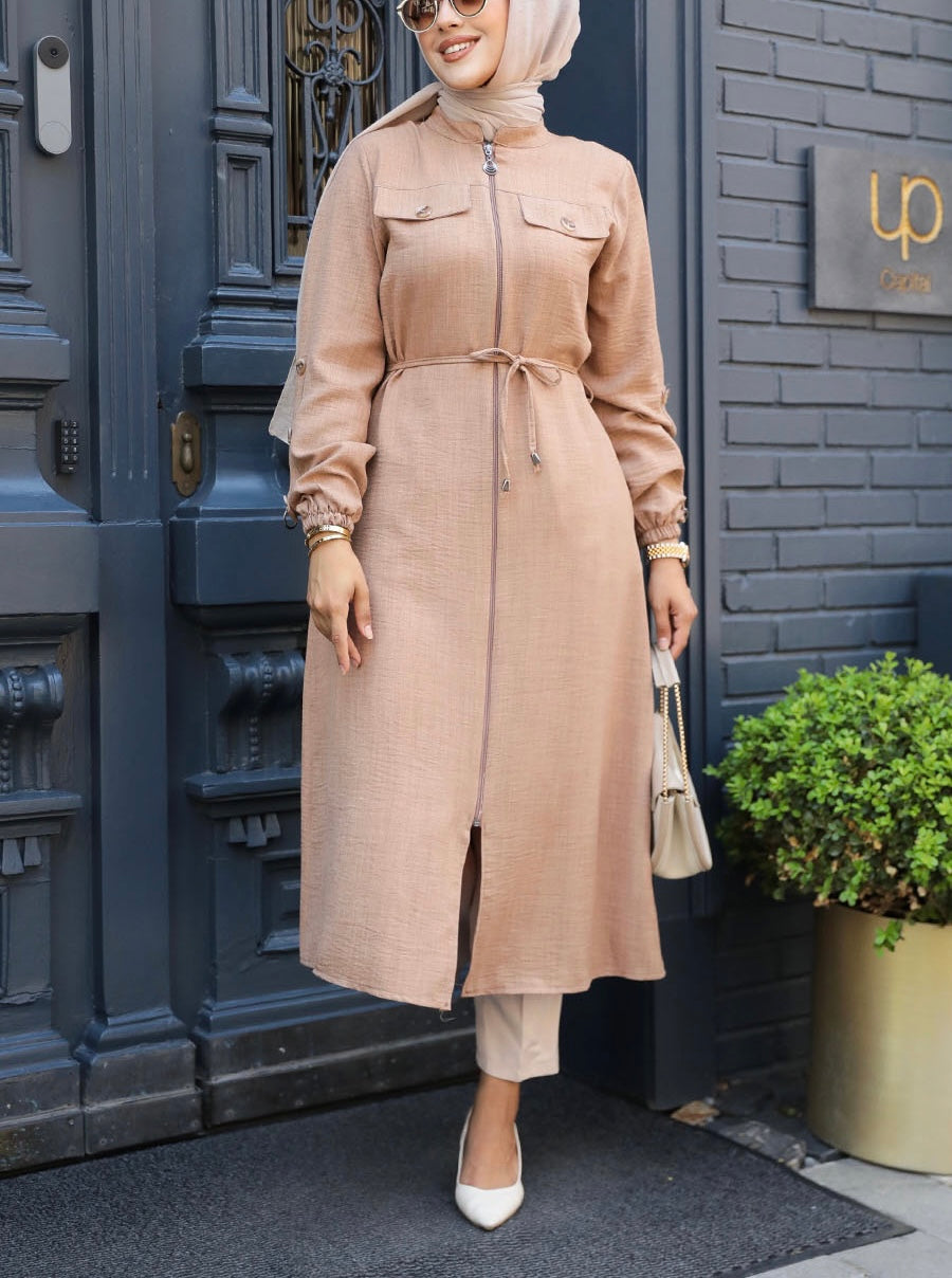 Turkish Fall Lightweight Zipper Long Tunic