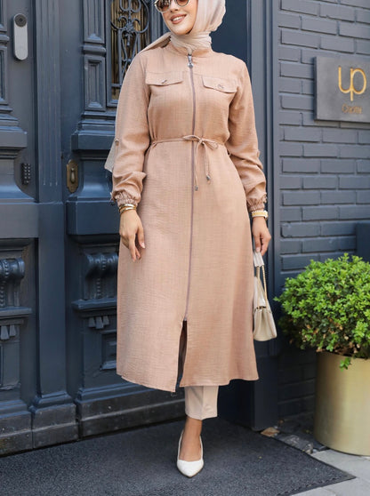 Turkish Fall Lightweight Zipper Long Tunic