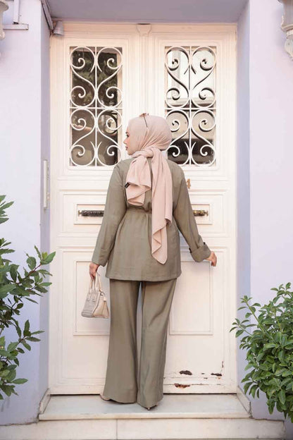 Turkish Button Style Pant Suit