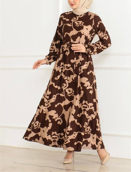Turkish Buttery Faux Brown Suede Dress