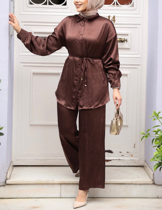 Turkish Satin Pant Suit Set