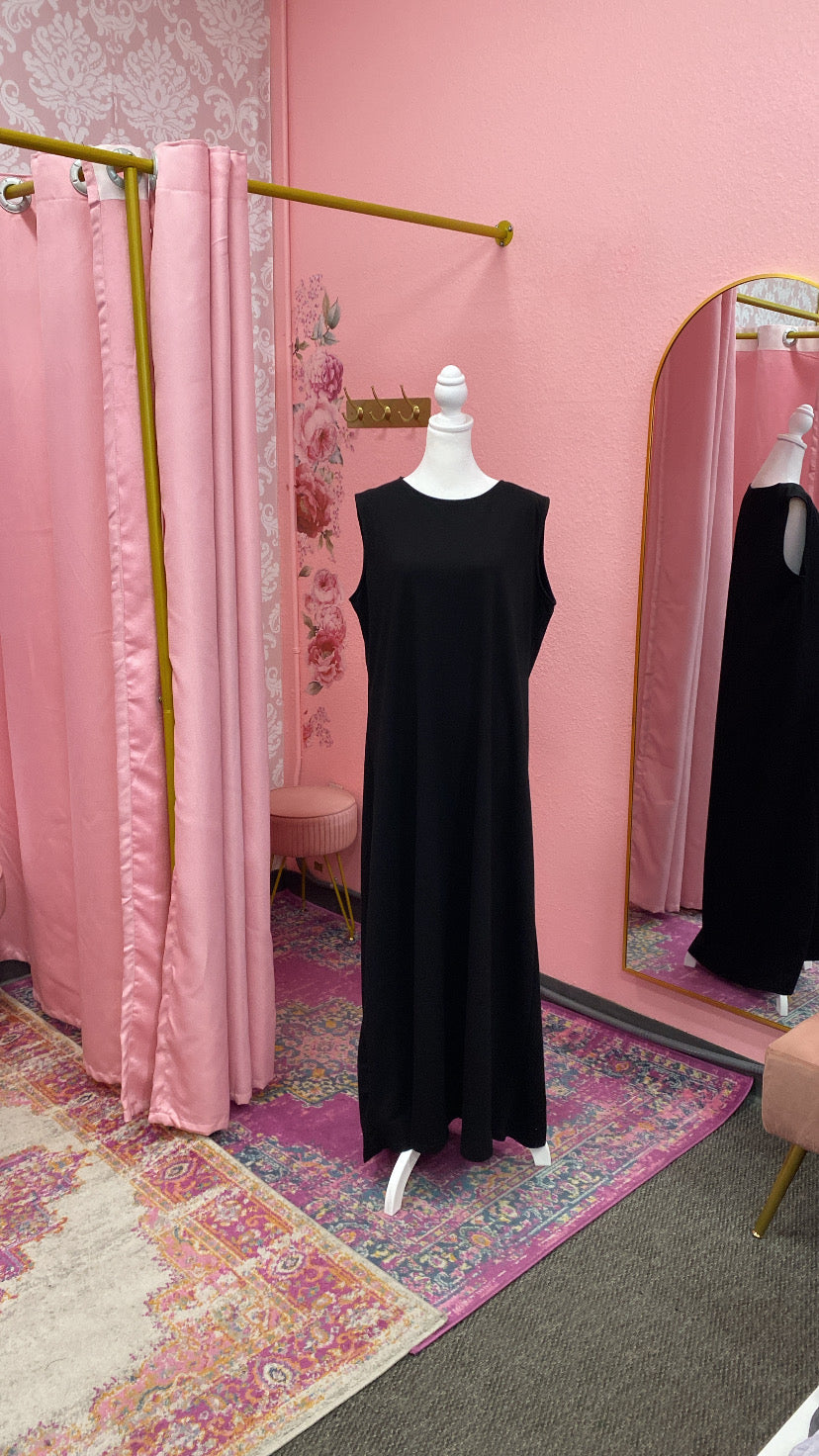 Basic Sleeveless Cotton Dresses (Black,White,Beige)