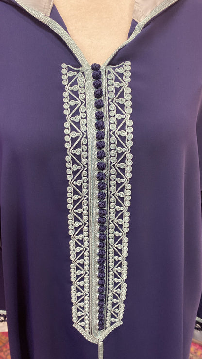 Traditional Moroccan Satin Embroidered Djellaba
