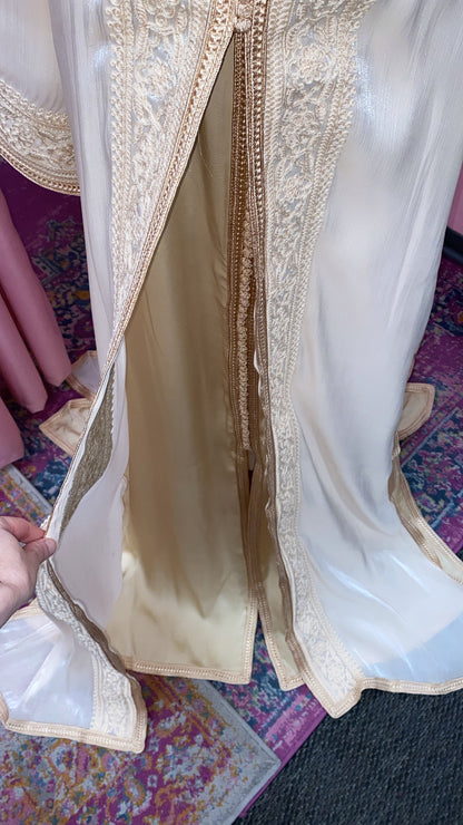 Moroccan Traditional Satin Chiffon 2 Piece Caftan