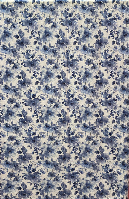 Blue Floral Jersey Cotton Pattern Hijab