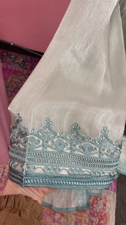 Moroccan Traditional Satin Chiffon Caftan