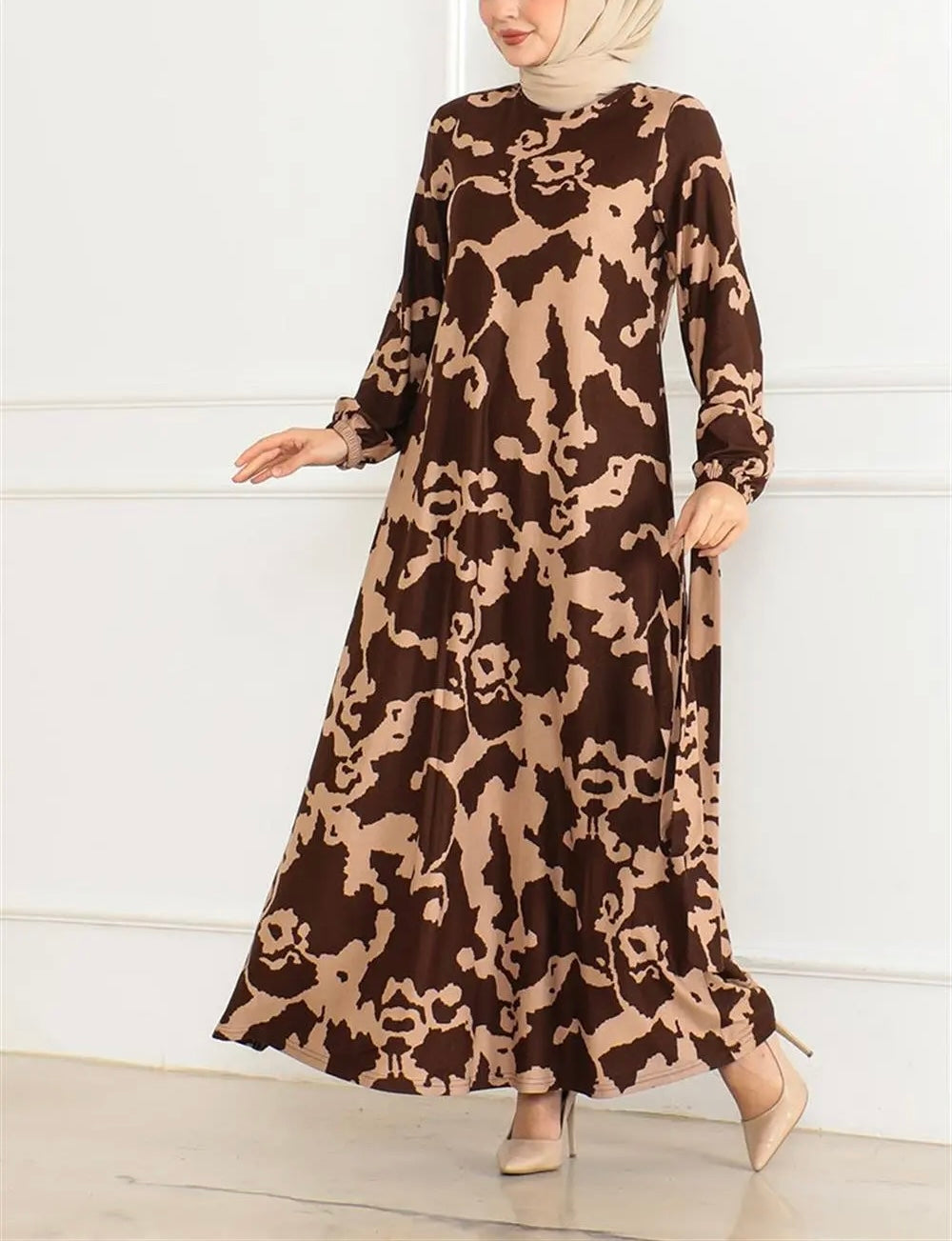 Turkish Buttery Brown Faux Suede Dress