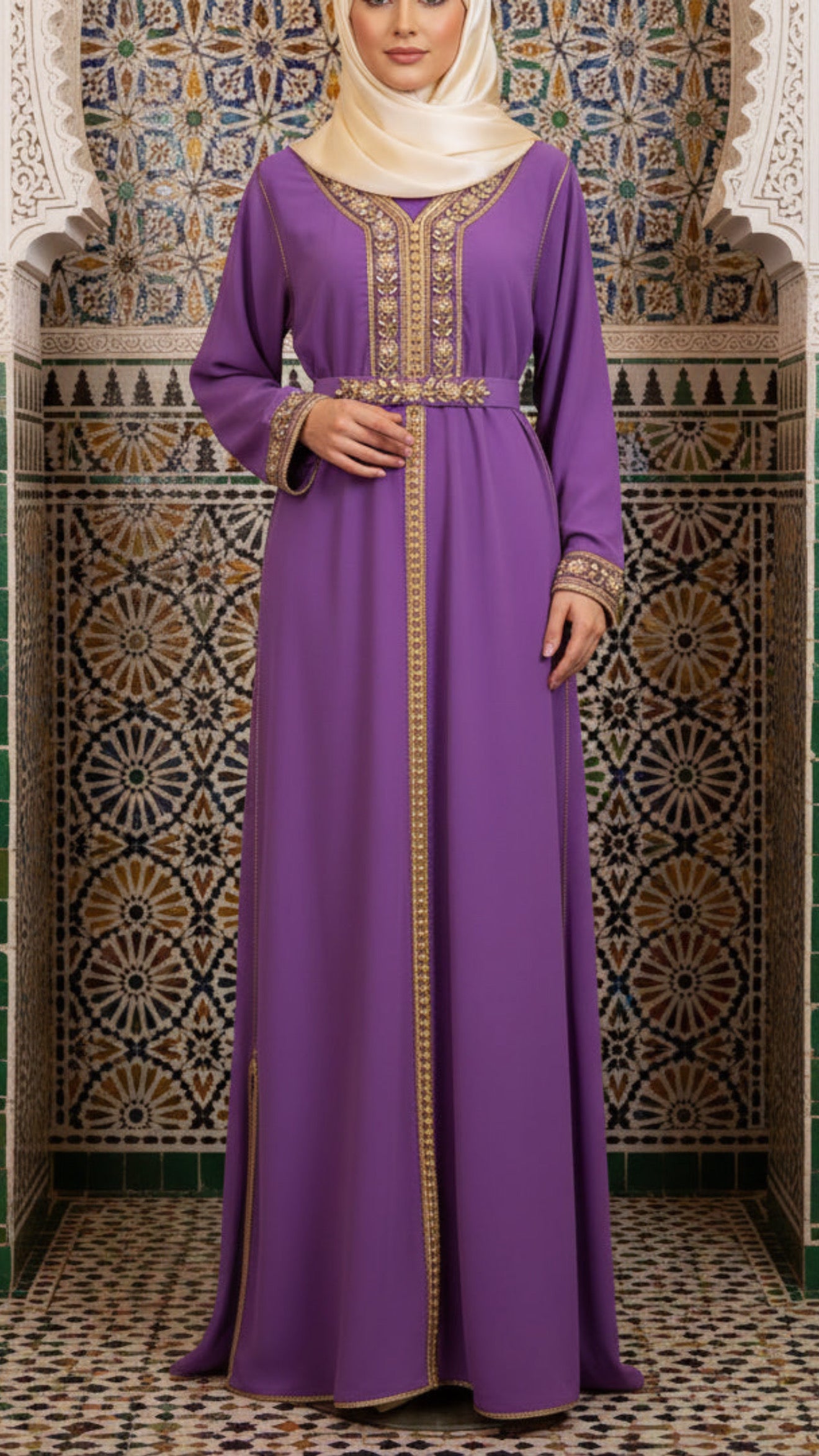 Moroccan Traditional Embellished Caftan