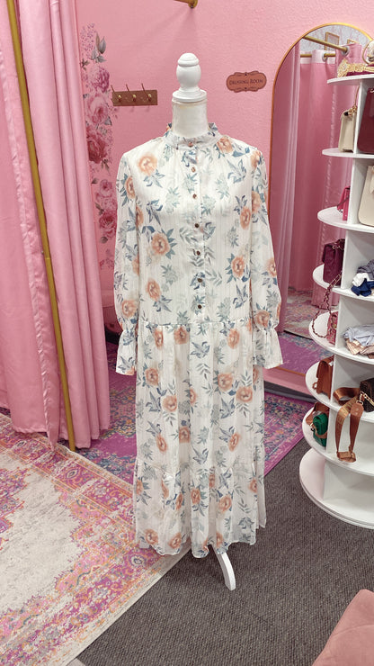 Turkish Style Chiffon Button Down Floral