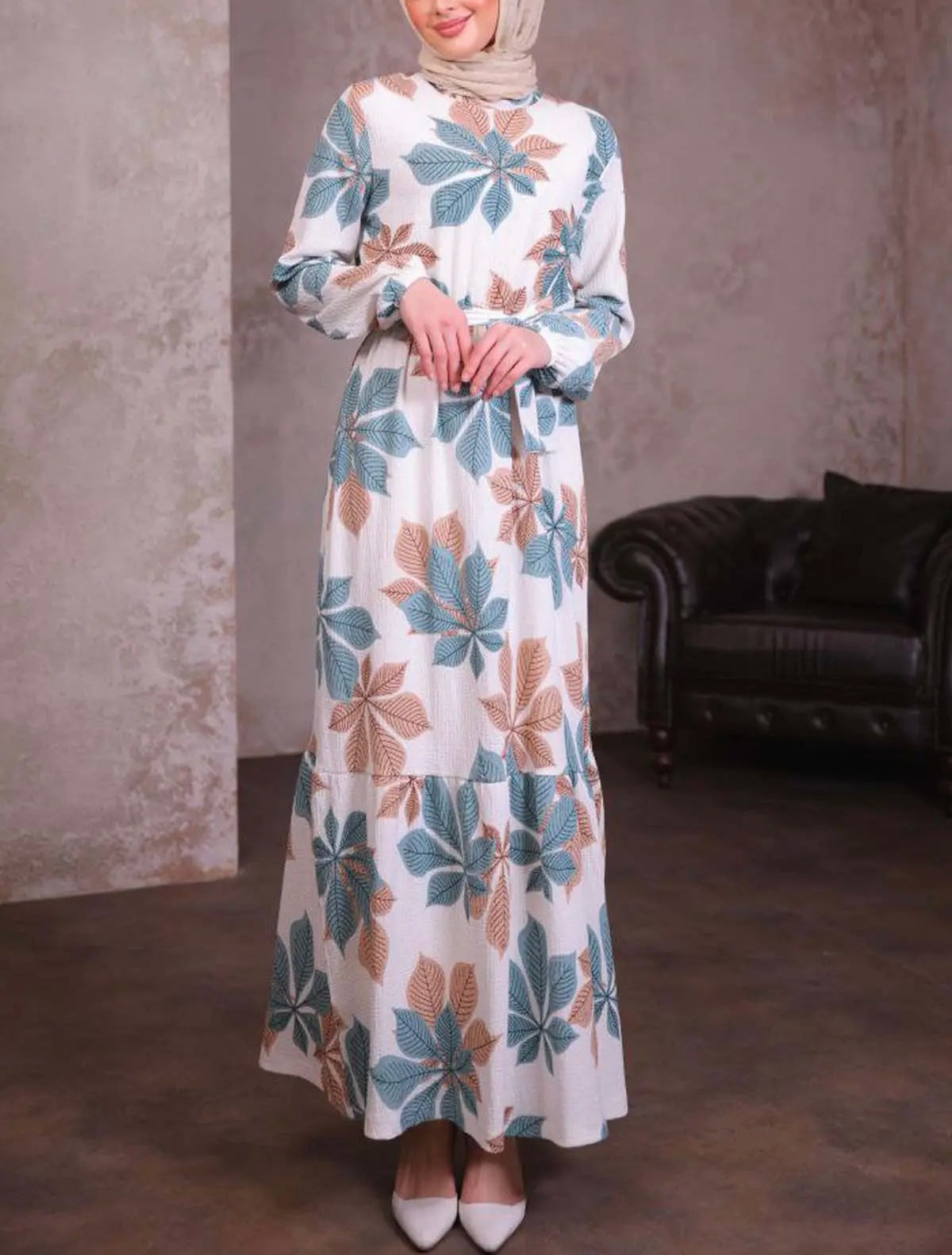 Turkish Leaf Pattern Dress