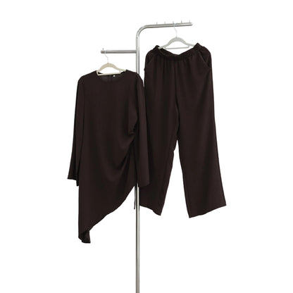 Crepe High Low Top Pant Suit