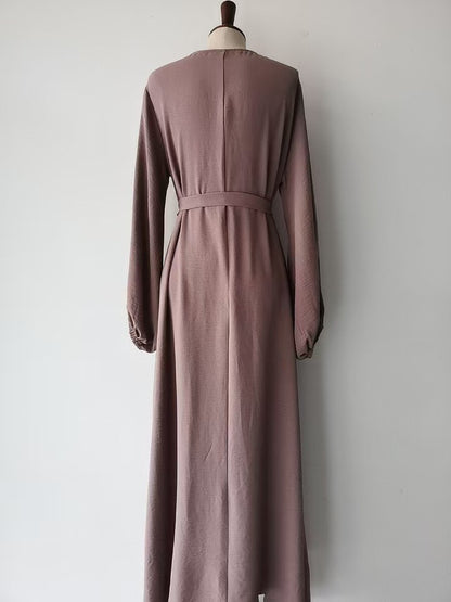 Beautiful Abaya Dress Chest Zipper