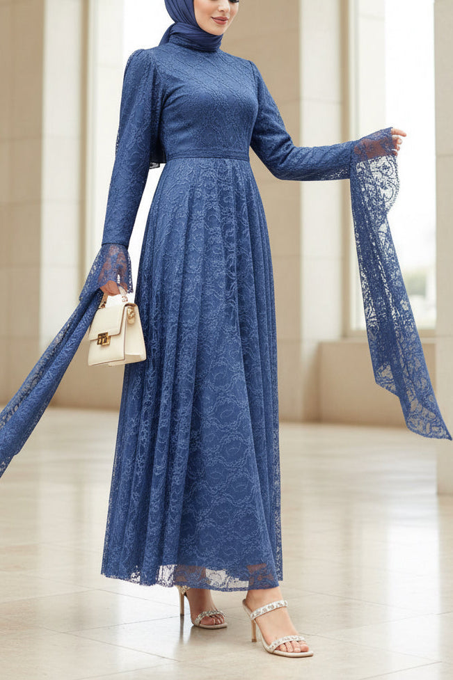 Turkish Lace Blue Dress