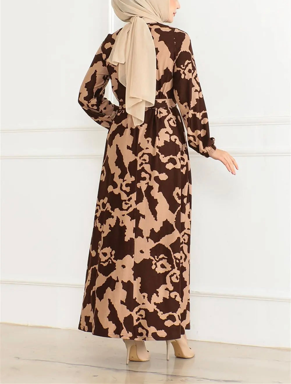 Turkish Buttery Brown Faux Suede Dress
