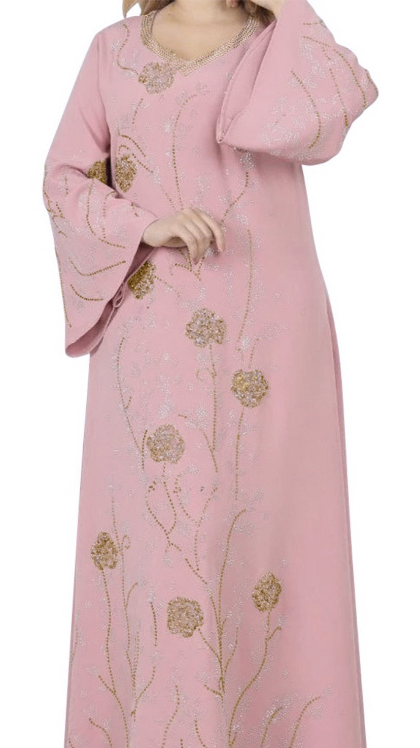 Dubai Style Floral Embellished Dress