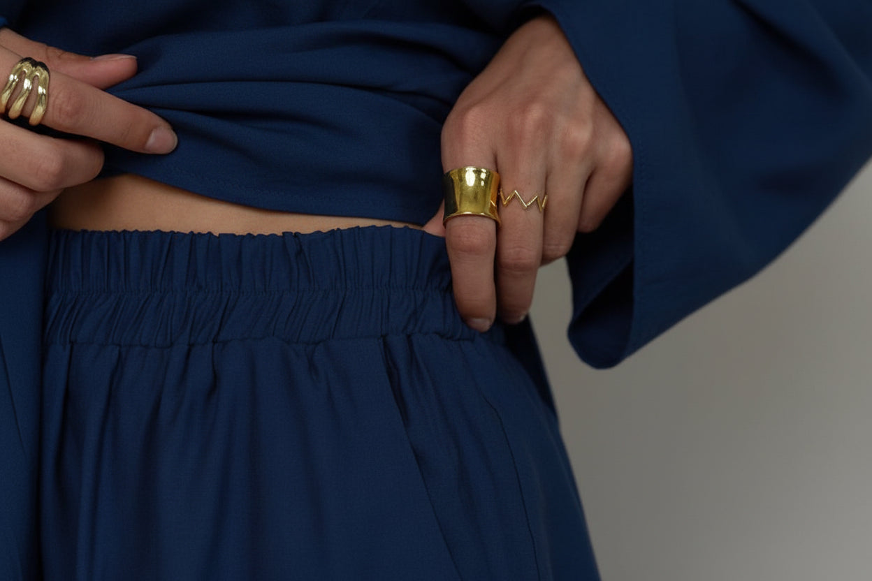 Crepe High Low Top Pant Suit