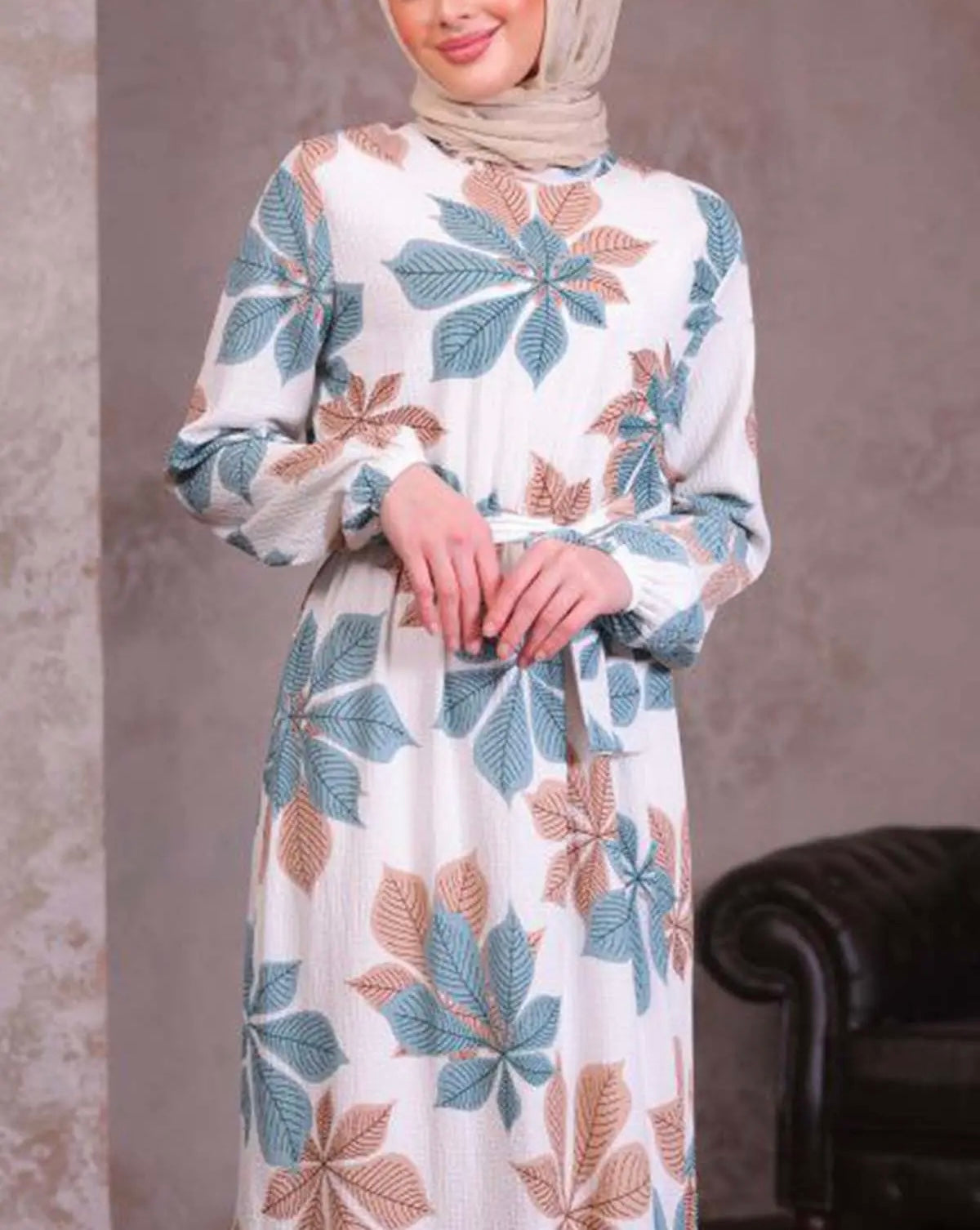 Turkish Leaf Pattern Dress