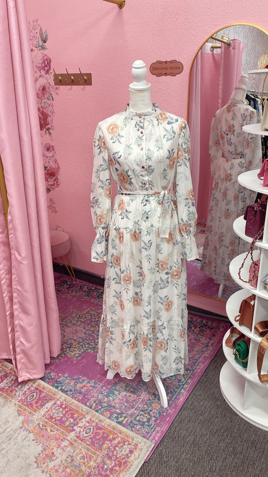 Turkish Style Chiffon Button Down Floral