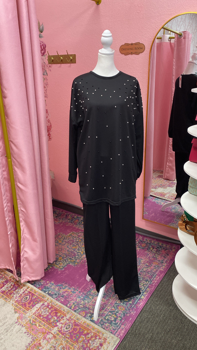 Turkish Style Pearl Deatiled Co-Ord Set