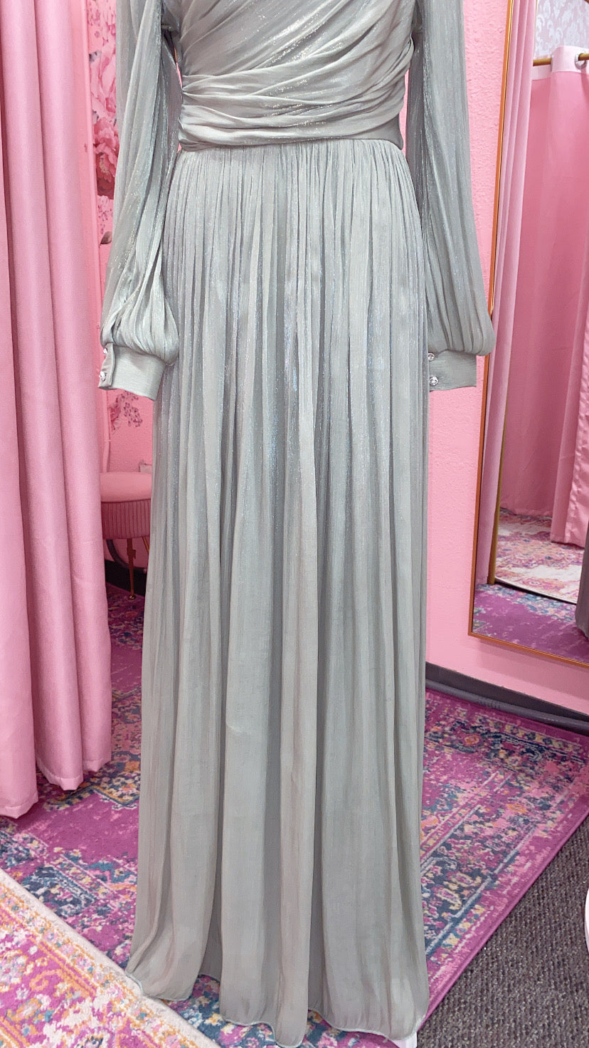 Elegant Turkish Satin Chiffon Gown