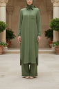 Long Tunic Button Down Pant Suits