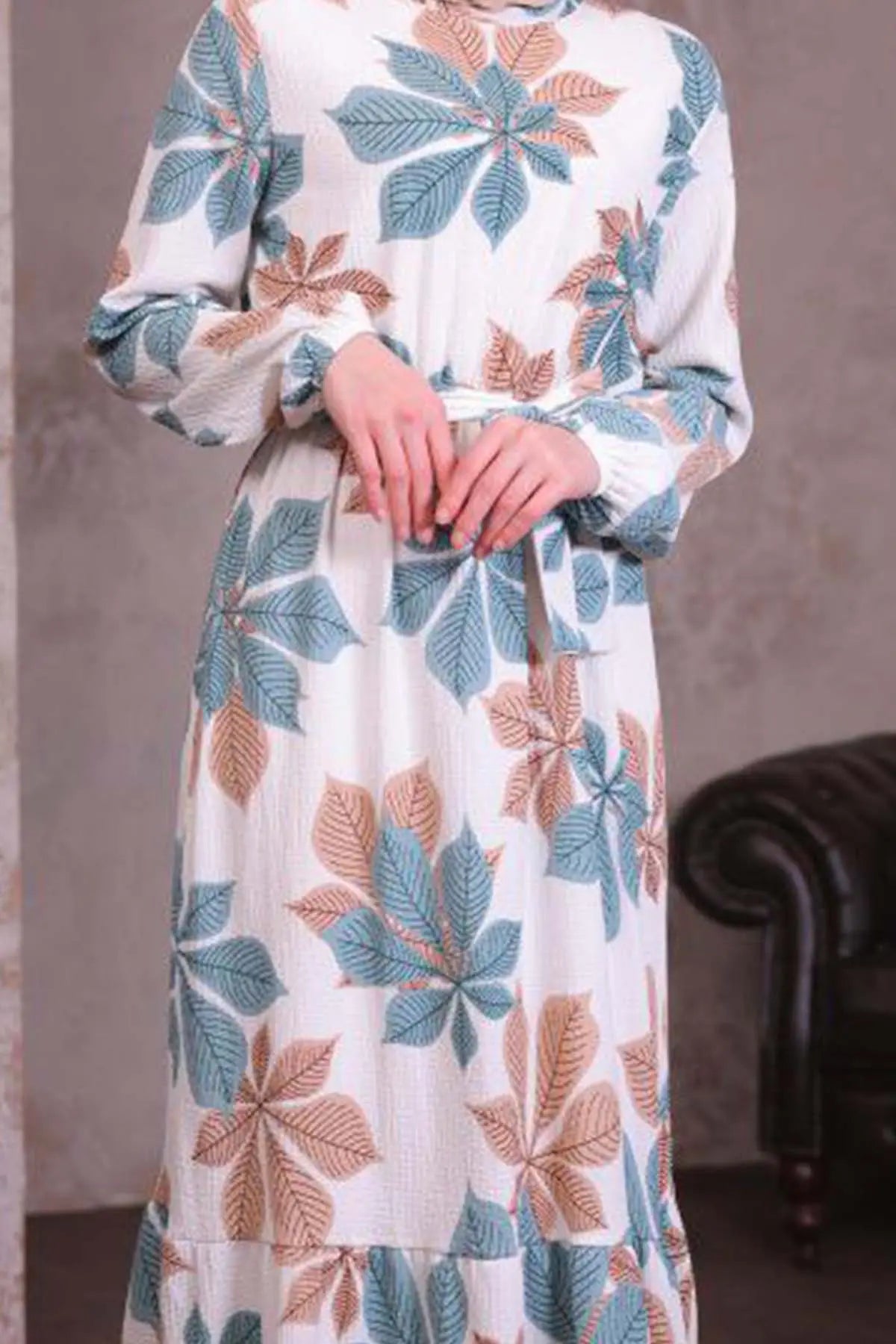 Turkish Leaf Pattern Dress