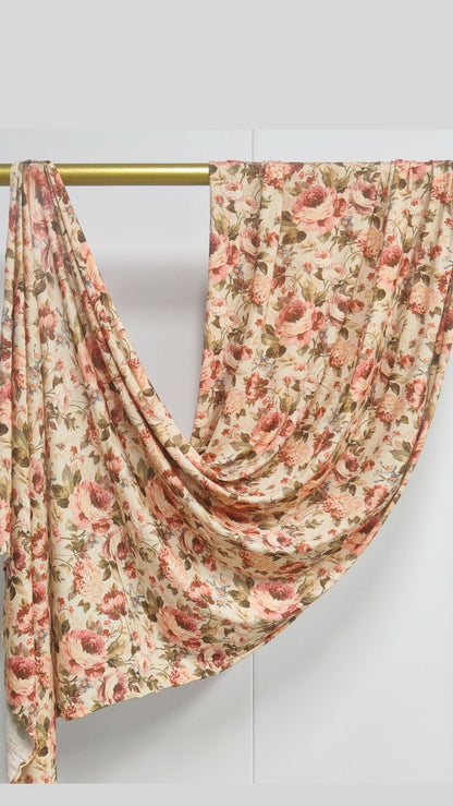 Pink Rose Jersey Cotton Print Hijab