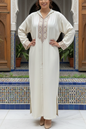 Traditional Moroccan Linen Embroidered Djellaba
