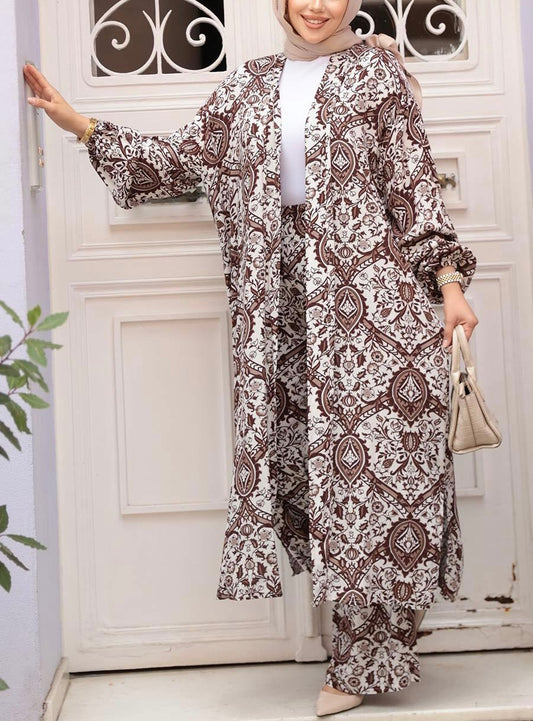 Turkish Damask Print Pant Suit