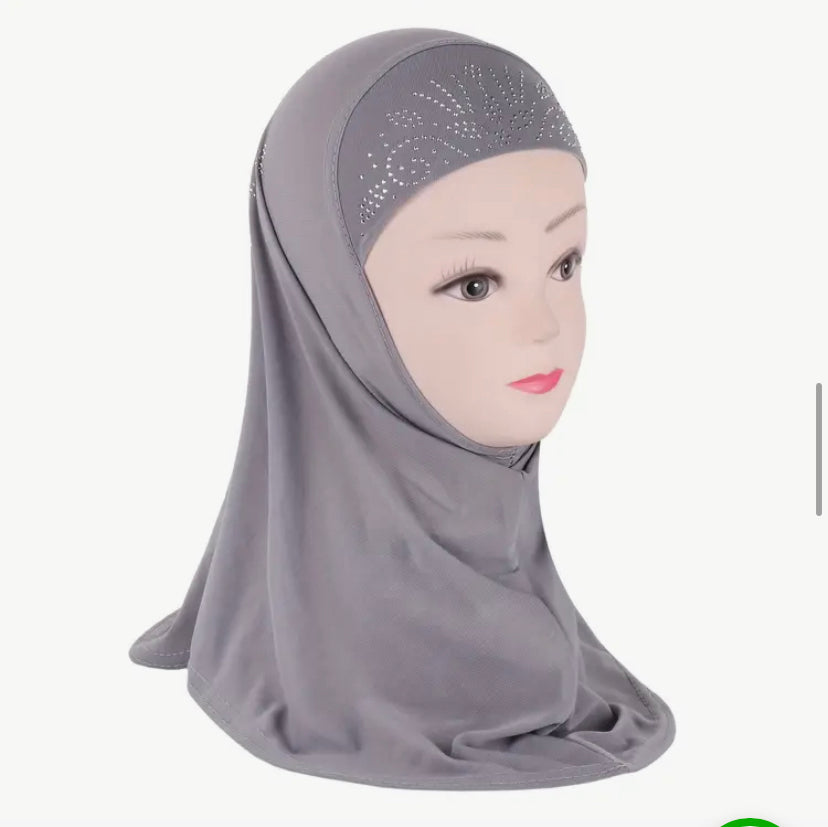 Kids Embellished Floral Hijabs(Multi Colors)