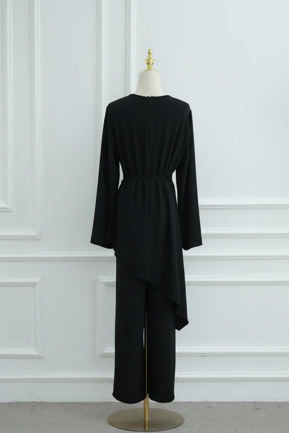 Crepe High Low Top Pant Suit