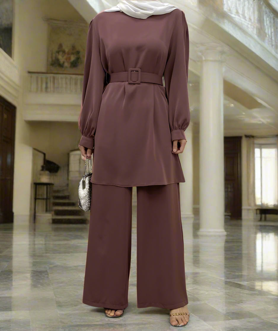 Dubai Style Belted Pant Suit(Multi Colors)