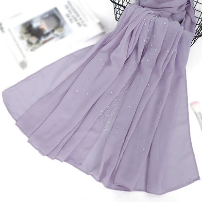 Pearl and Sparkle Detailed Chiffon Hijabs