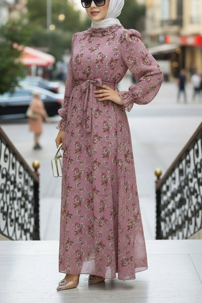 Summer Floral Chiffon Dress