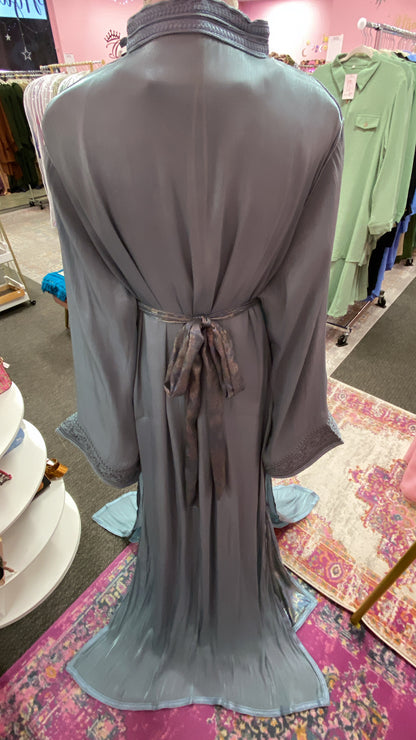 Moroccan Traditional Satin Chiffon 2 Piece Caftan