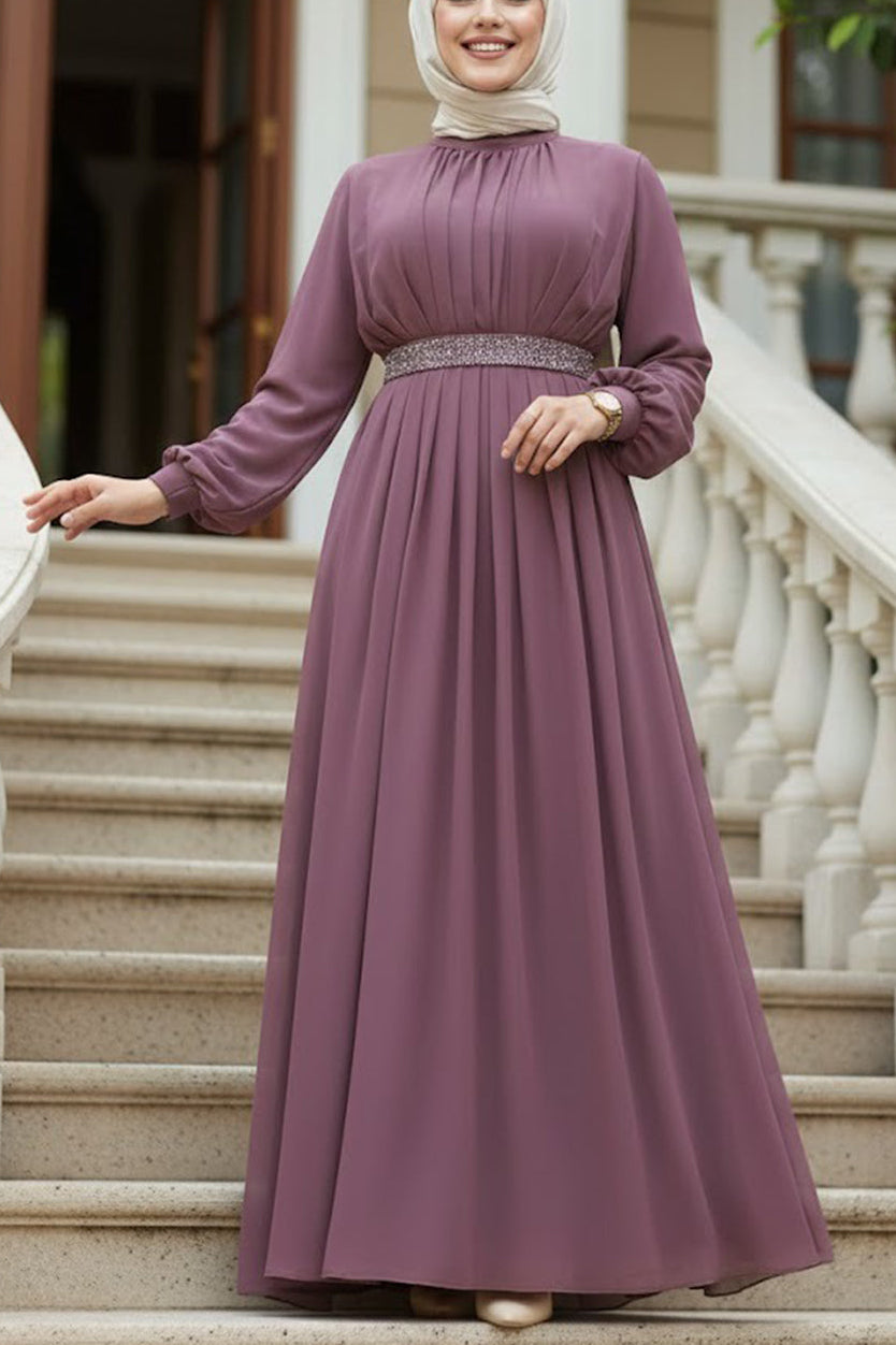 Elegant Chiffon Soft Pleated Gown