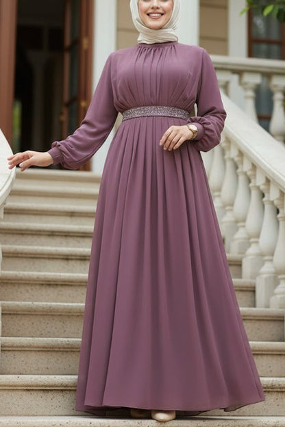 Elegant Chiffon Soft Pleated Gown