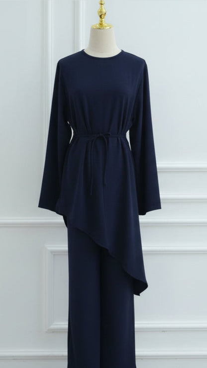 Crepe High Low Top Pant Suit