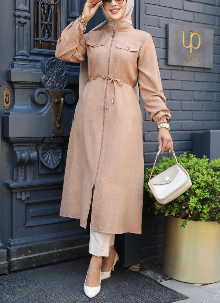 Turkish Fall Lightweight Zipper Long Tunic