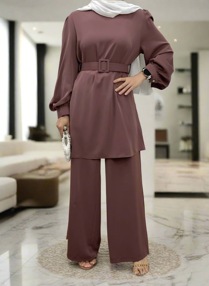Dubai Style Belted Pant Suit(Multi Colors)